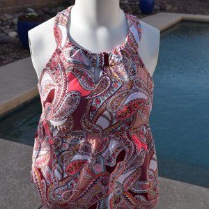 NWT Alex Marie Size 8 Paisley print Hi Neck Tankini